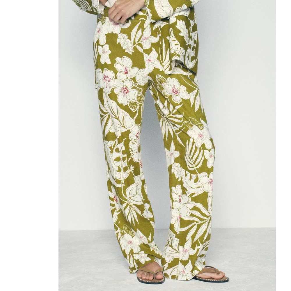 Zara Floral Green Blazer and Pants Set - Picture 4 of 11